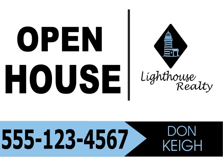 Open house yard sign design template